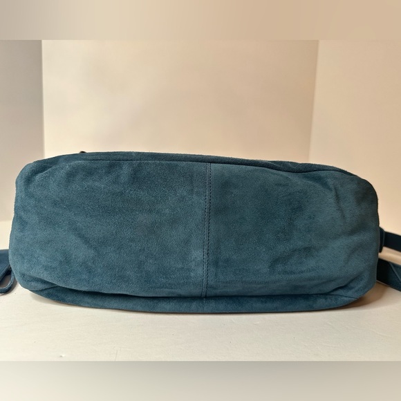 Balenciaga Neo Folk Messenger Bag Teal Suede Studded shoulder strap crossbody - Picture 3 of 15